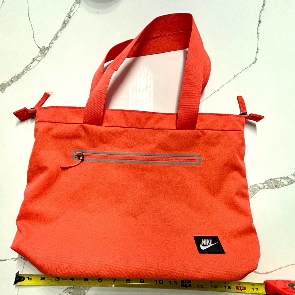 Nike Tech Tote Bag Orange with Silver accents